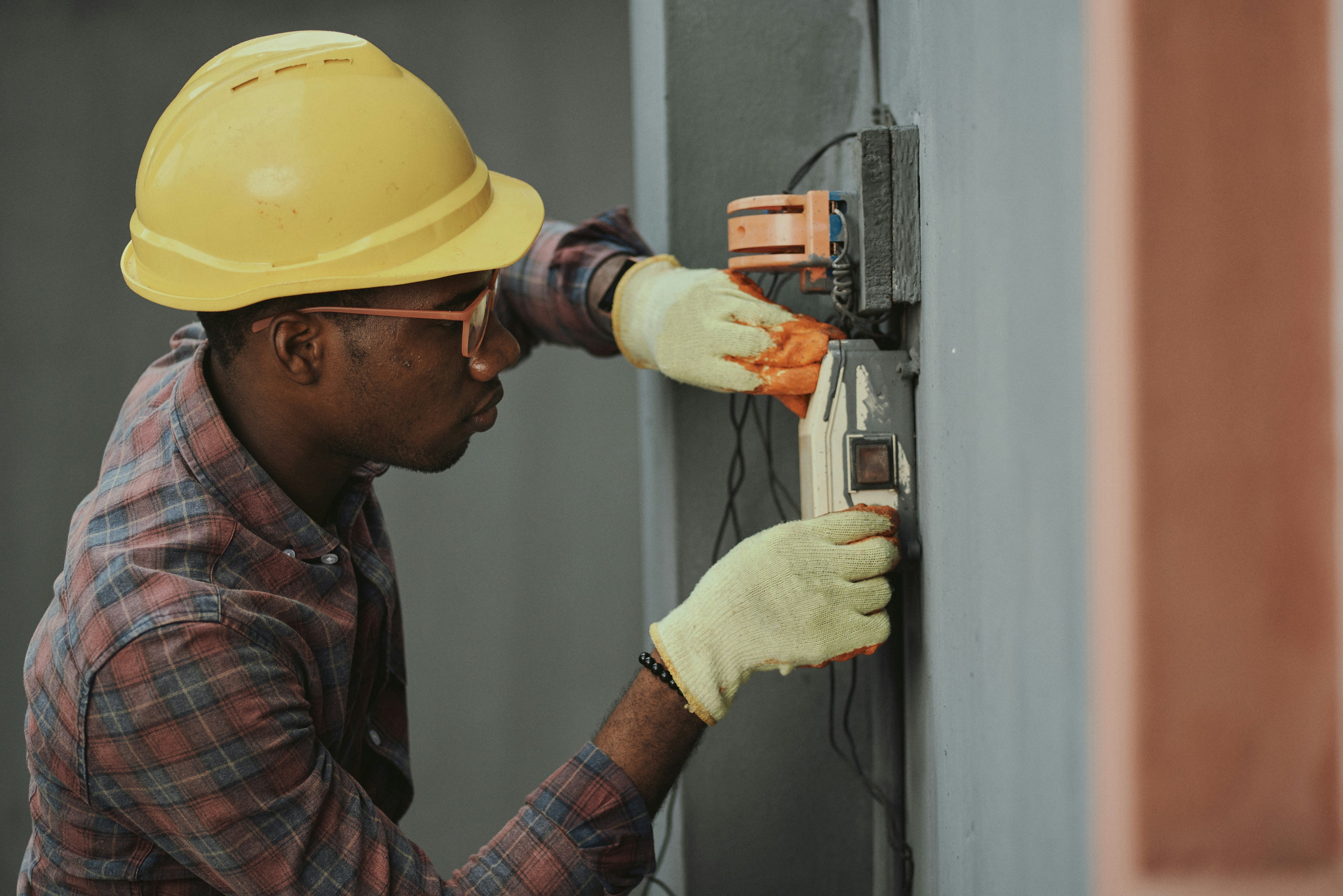 Electrician on the job