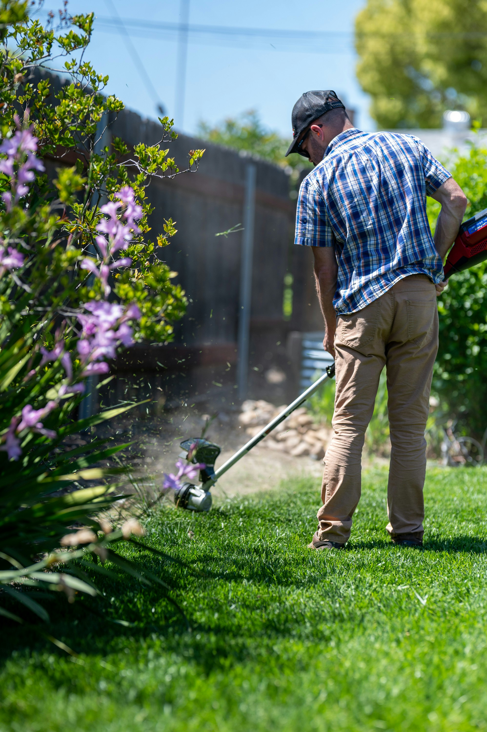 Landscaper on the job