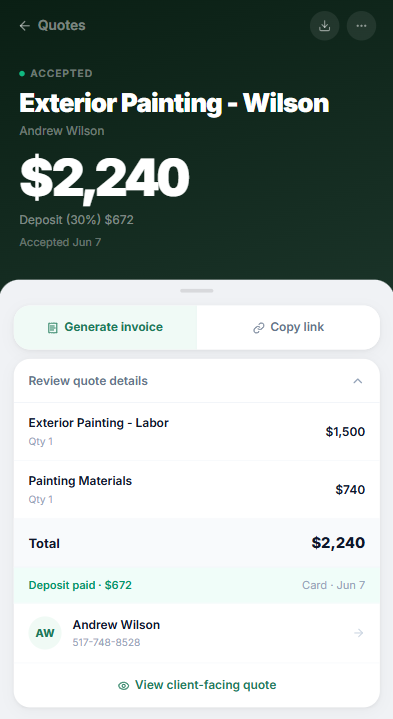 Deposit paid in Studd