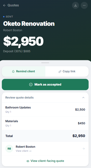 Invoice sent — $524 to Shawn Mendez